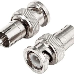 BNC to RCA Adapter,RFAdapter RCA Male to BNC Male Adapters Coaxial Connector for CCTV Security Surveillance Systems