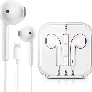 Headphones Wired for iPhone 14/13/ 12/11/ XR/XS/X/ 8/7, iPad Pro Air Mini, Wired Earbuds, Microphone and Volume Control, No Need Bluetooth Connect